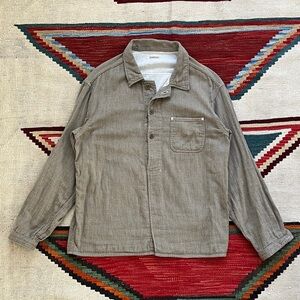 Kapital Long Sleeve Farmer Shirt, Sandy Herringbone, Size 2